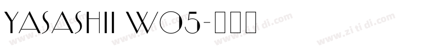 Yasashii W05字体转换